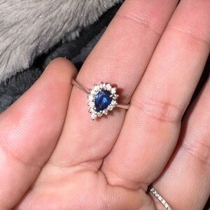 Sapphire halo ring size 7